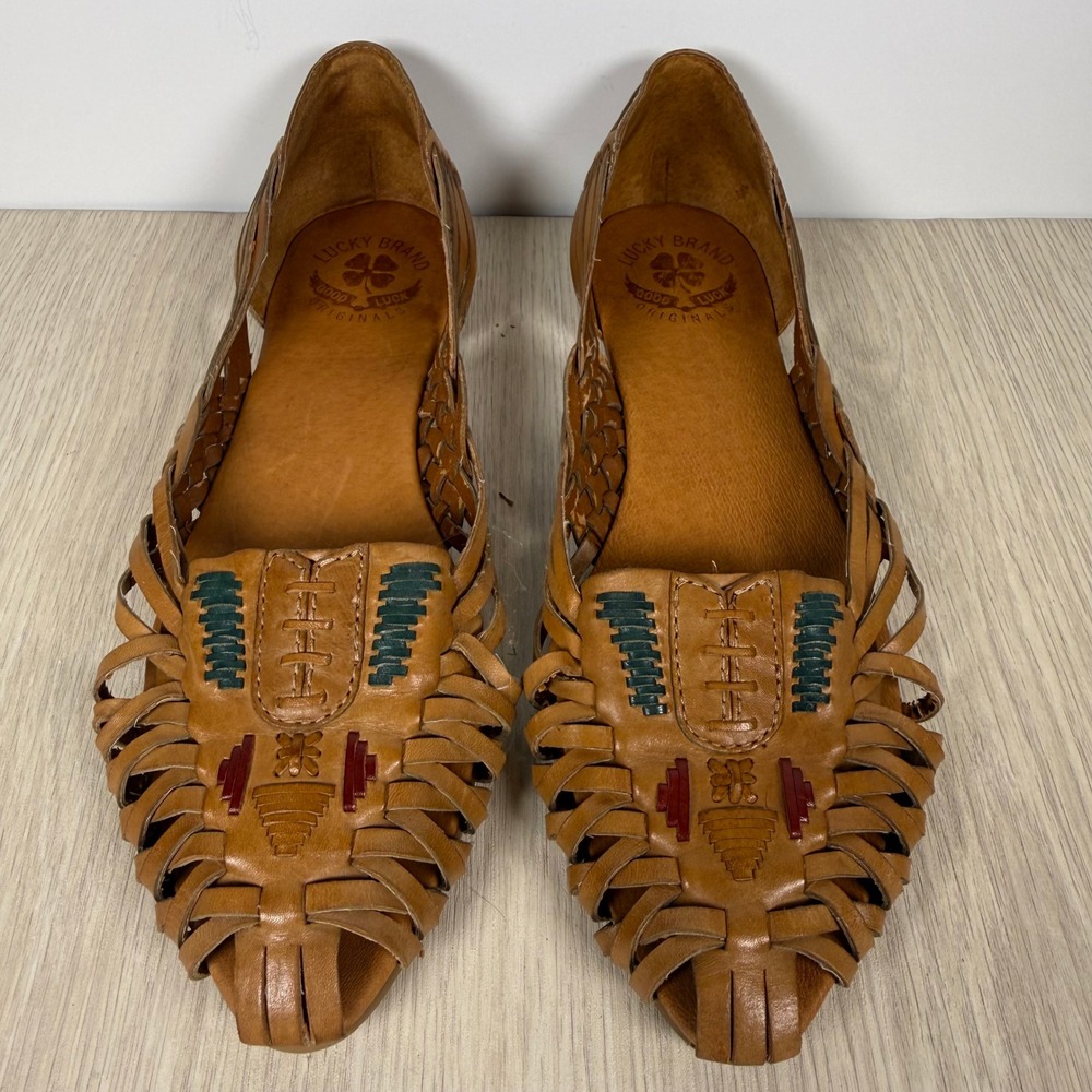 Lucky BRAND Leather Huarache Flats